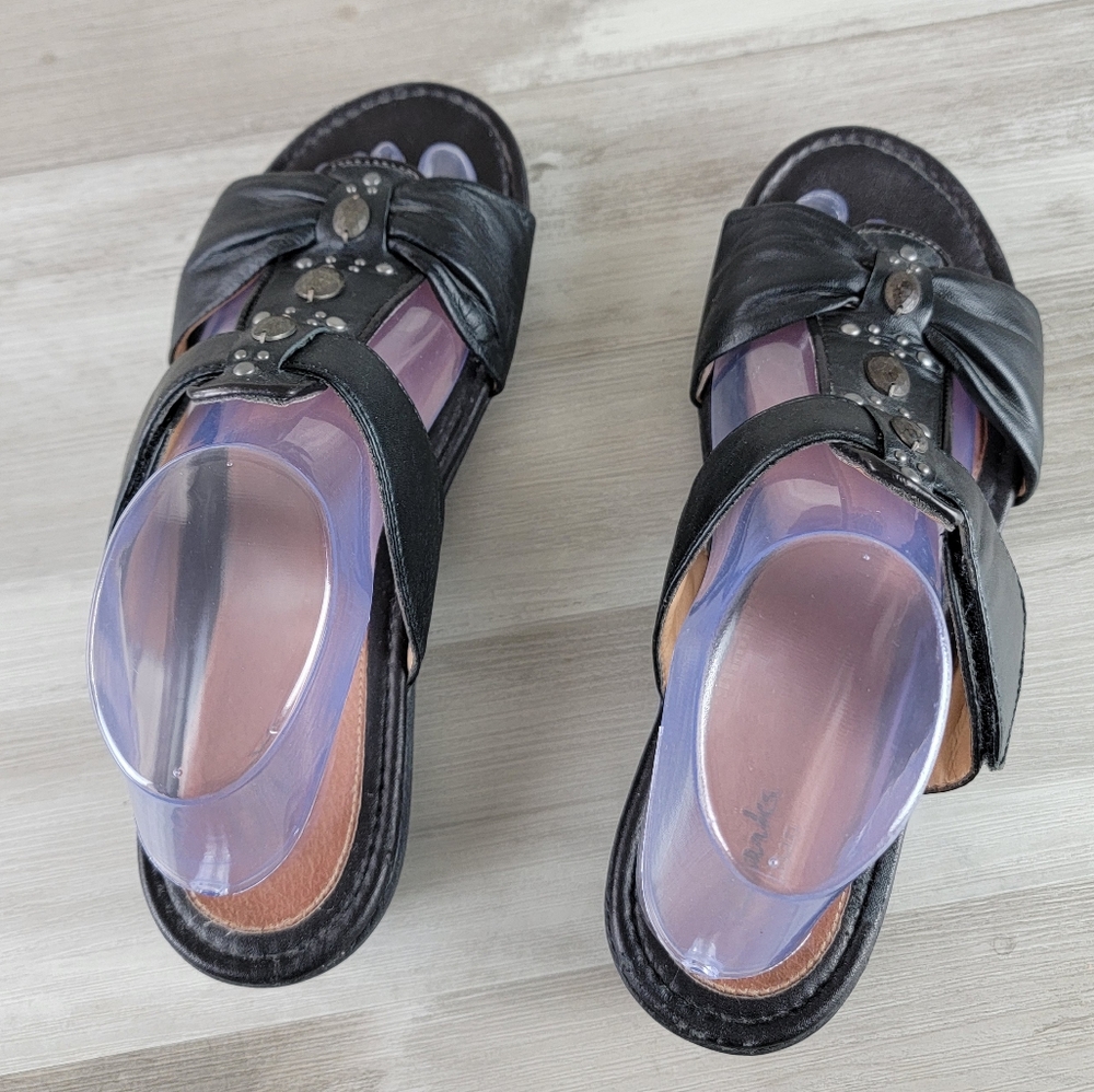 Clarks Artisan Jandi Gem Soft Black Leather Slide Sandal 9W - Picture 11 of 16